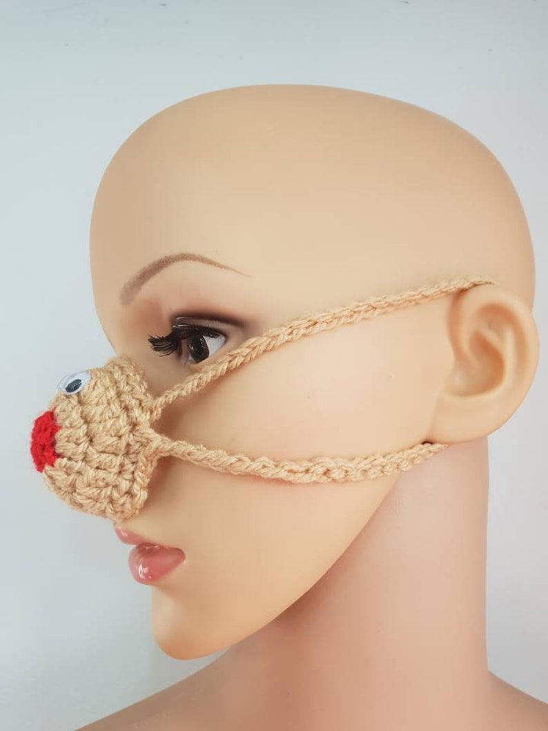 Reindeer Nose Warmer Nose Mitten RUDOLF Nose Warmer Nose Cozy Christmas Gifts Crochet Nose Warmer Secret Santa Gift Red Nose Warmer