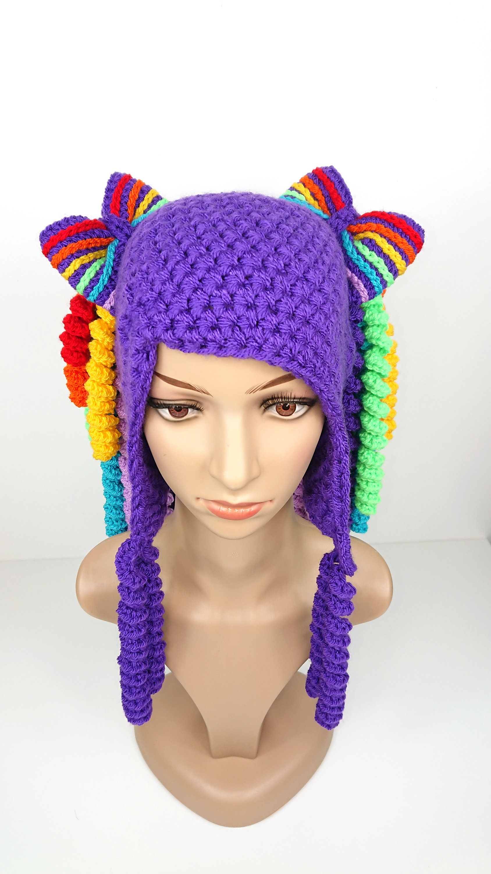 Crochet Kawaii Pigtail Hat Pigtail Hat 