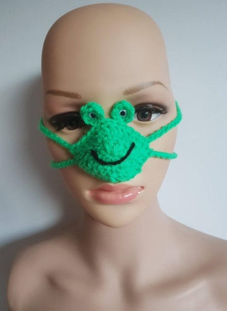 Secret Santa Gift Crochet Nose Warmer Nose Mitten Fun Christmas Gift Frog Nose Warmer Novelty Gift Nose Warmer