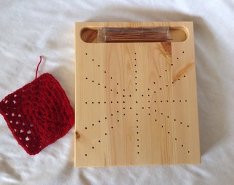 Handmade pine crochet blocking board