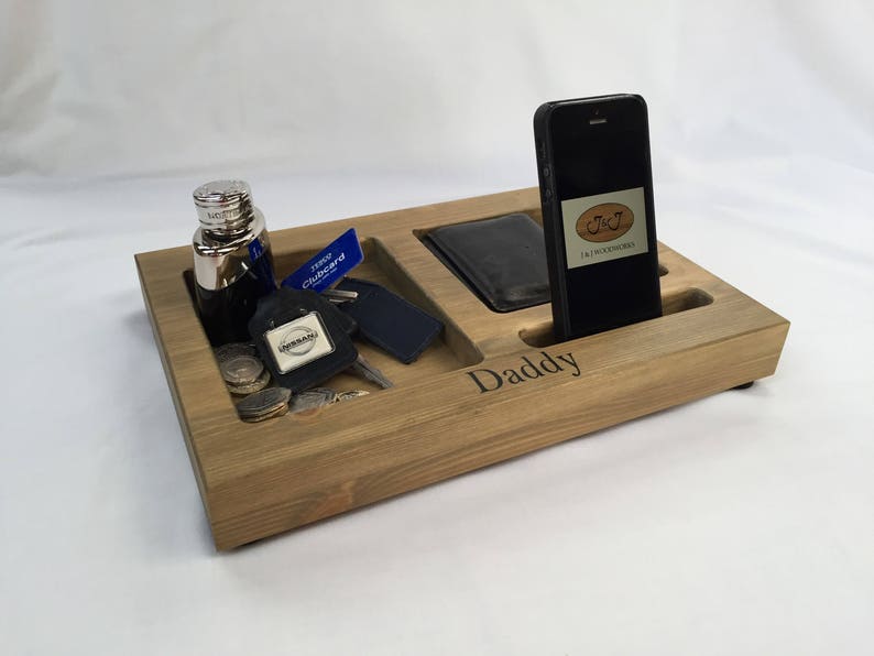 Personalised Man tray bedside organiser valet tray image 1