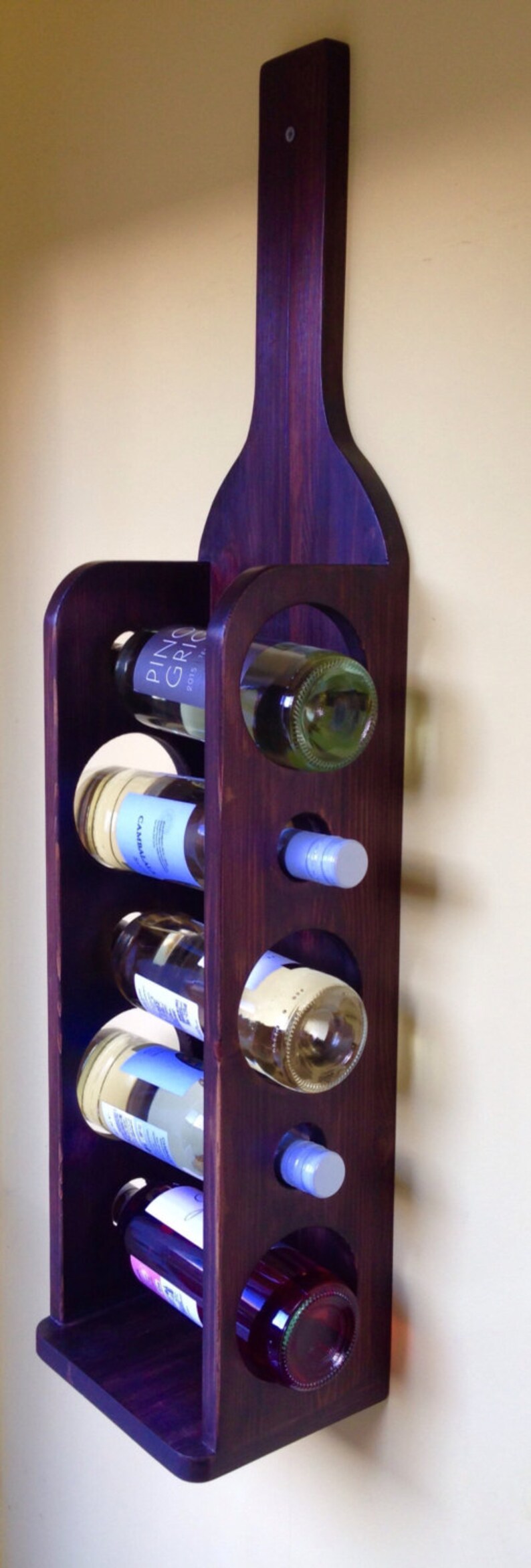 Wall Hanging Bottle Shaped Wine Rack Etsy UK