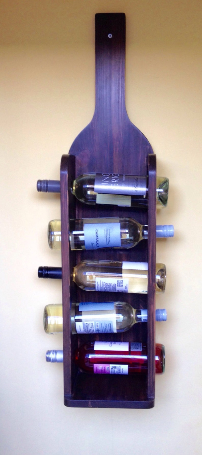 Wall Hanging Bottle Shaped Wine Rack Etsy UK