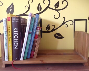 Handmade pine cook book shelf
