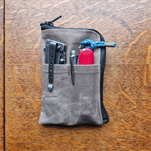 EDC-etui van gewaxt canvas, zakorganizer