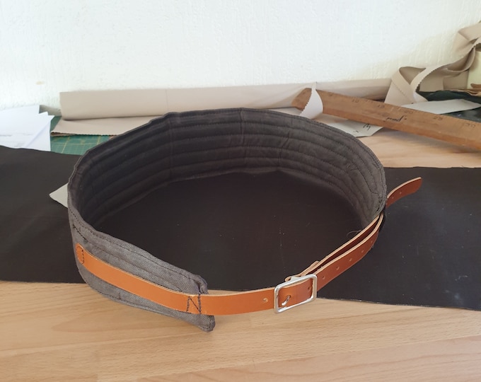 Waist belt for the Reefknot Bushcrafter 30L backpack made with waxed canvas and leather