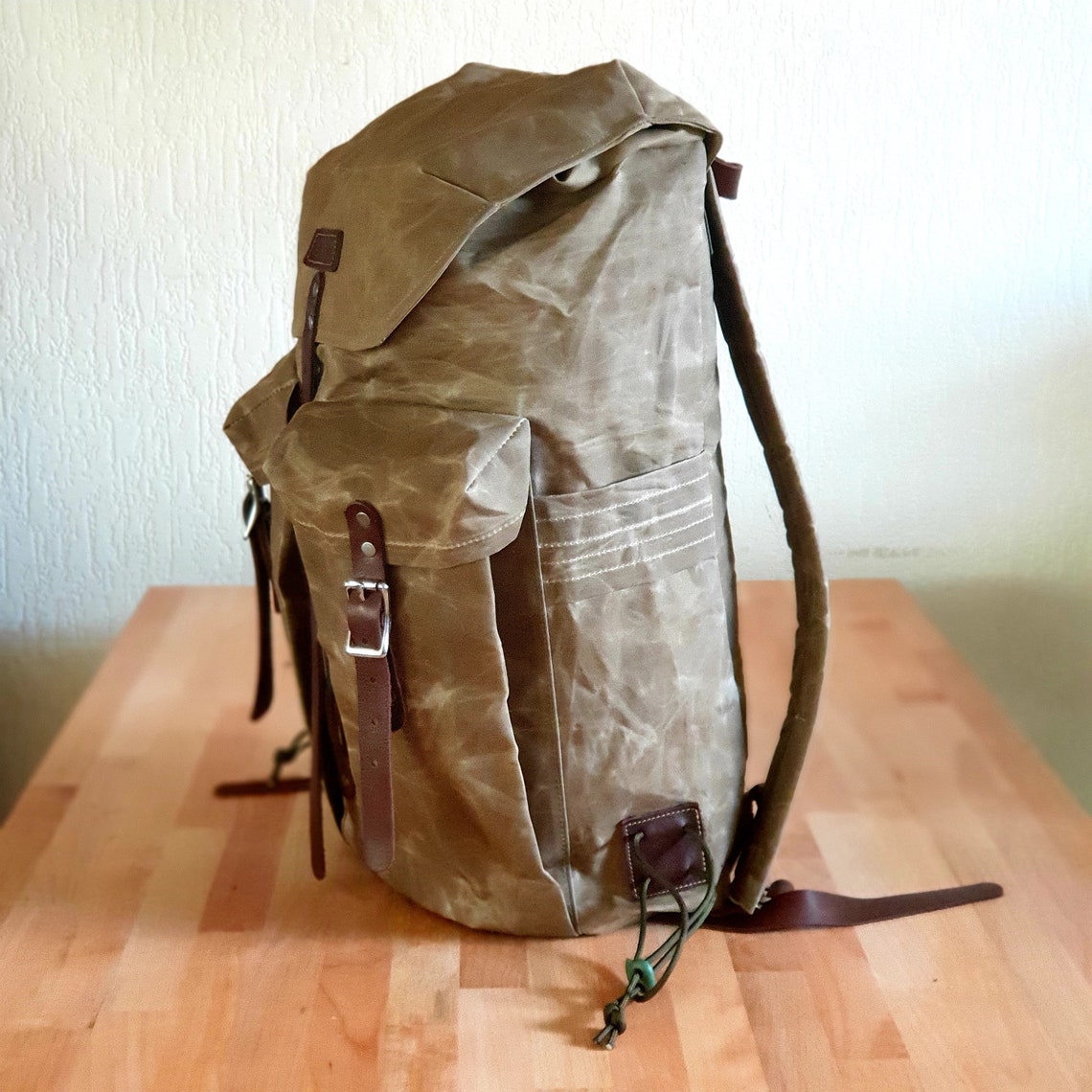 Waxed Canvas Backpack The Bushcrafter 30L pack heavy duty Etsy