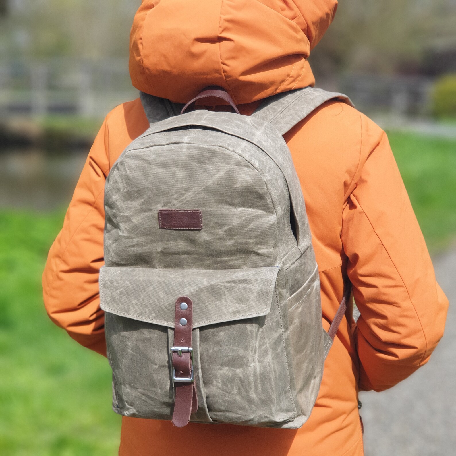 Wax Canvas Backpack Waxed Canvas EDC Leather Backpack Canvas Etsy