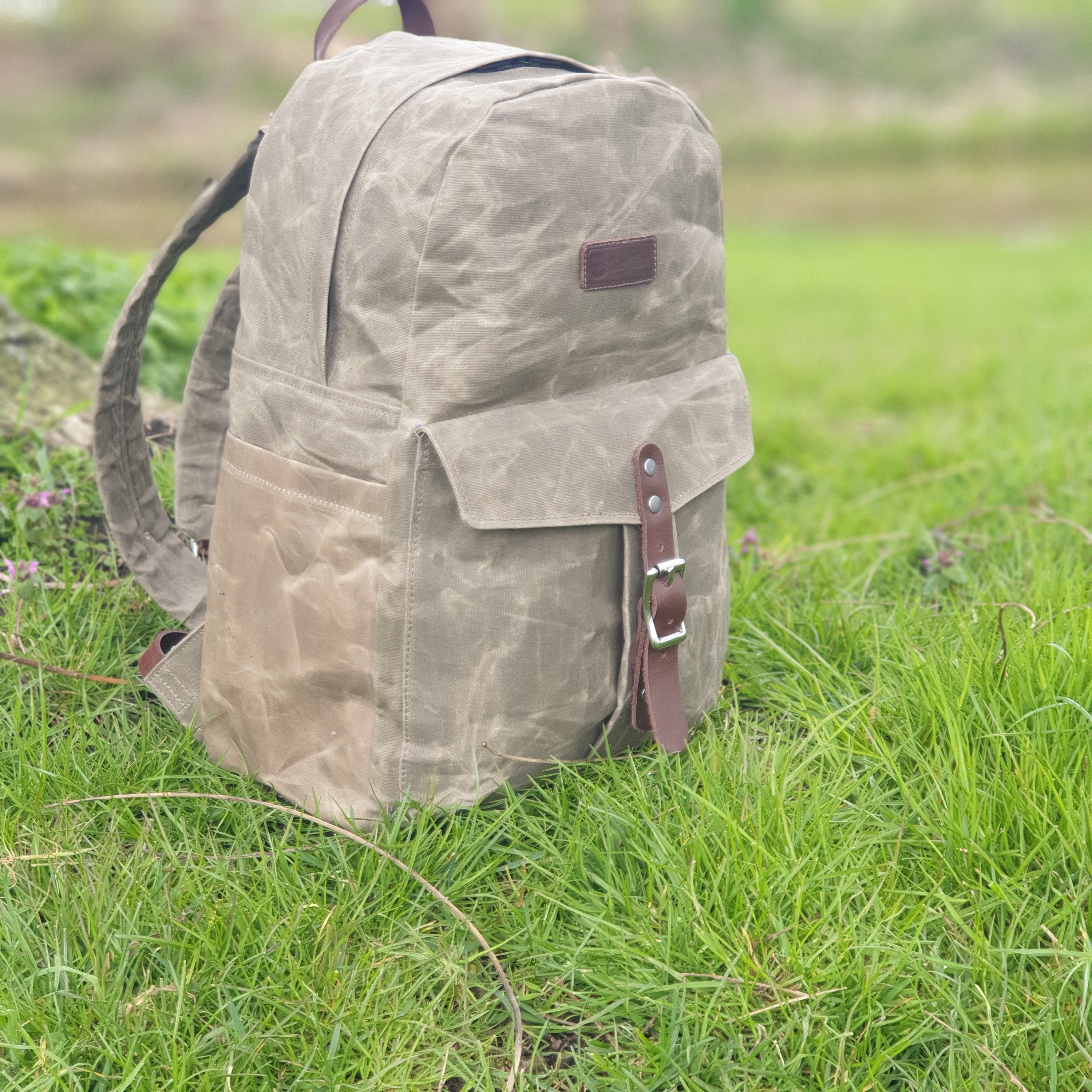 Wax Canvas Backpack Waxed Canvas EDC Leather Backpack Canvas Etsy