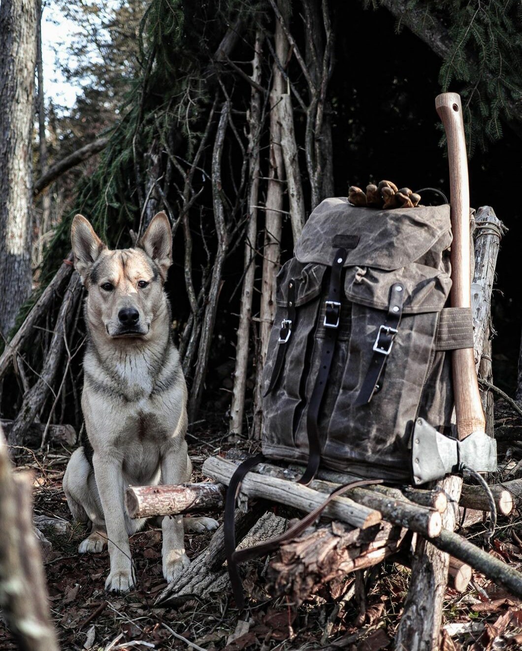 Waxed Canvas Backpack The Bushcrafter 30l pack heavy duty Etsy