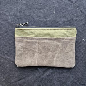 Wallet for cards and coins made with waxed canvas