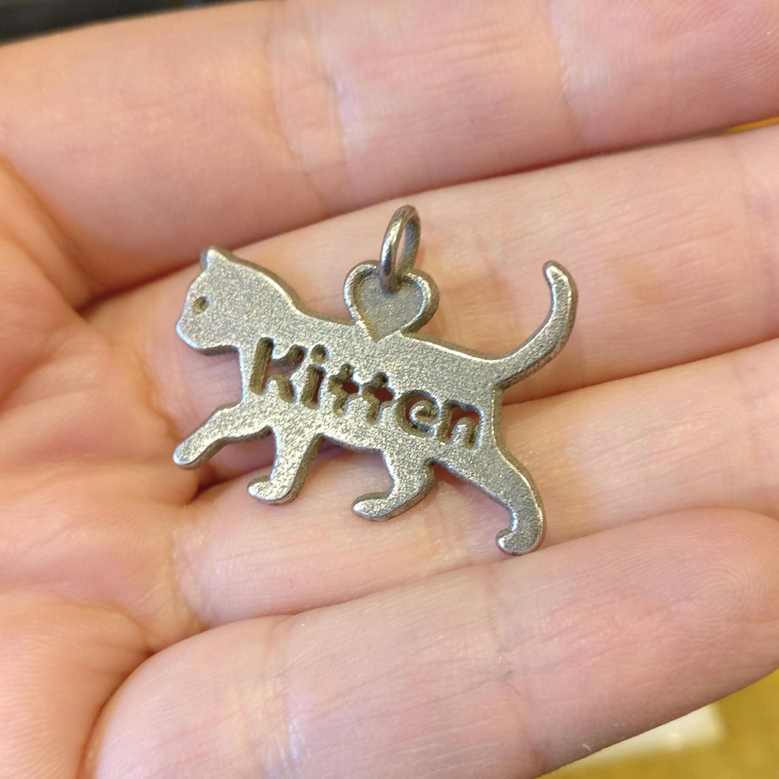 Kitten pendant kitten jewellery stainless steel cat Etsy