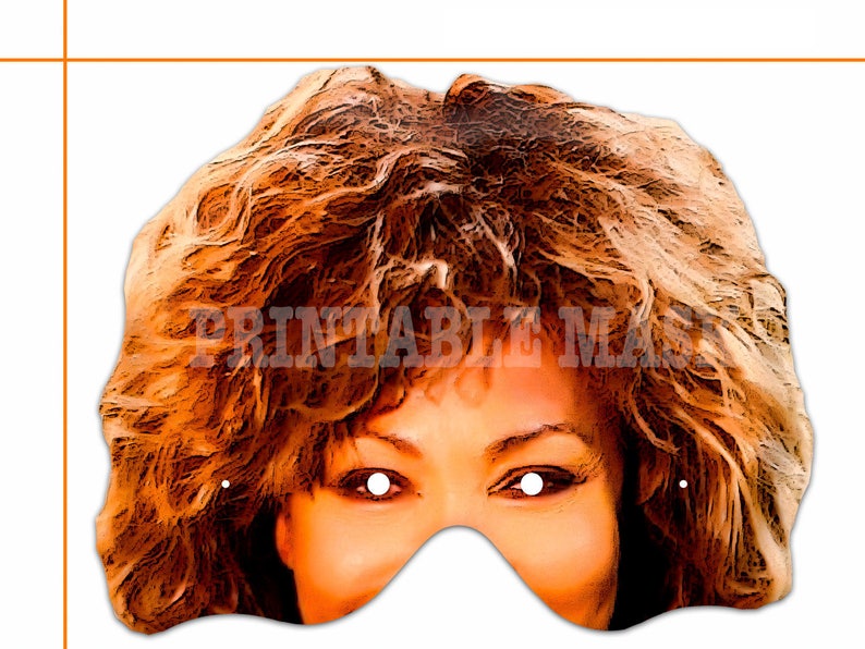 party decor Unique Tina Turner Printable Mask celebrity masks photo booth props singer Tina masks actress Turner costumes birthday