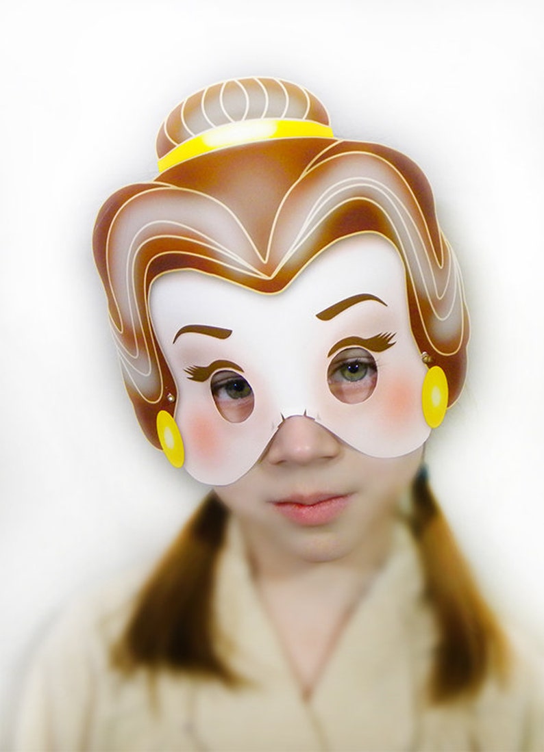 Coloring Beauty and the Beast Black and White Printable Masks | Etsy