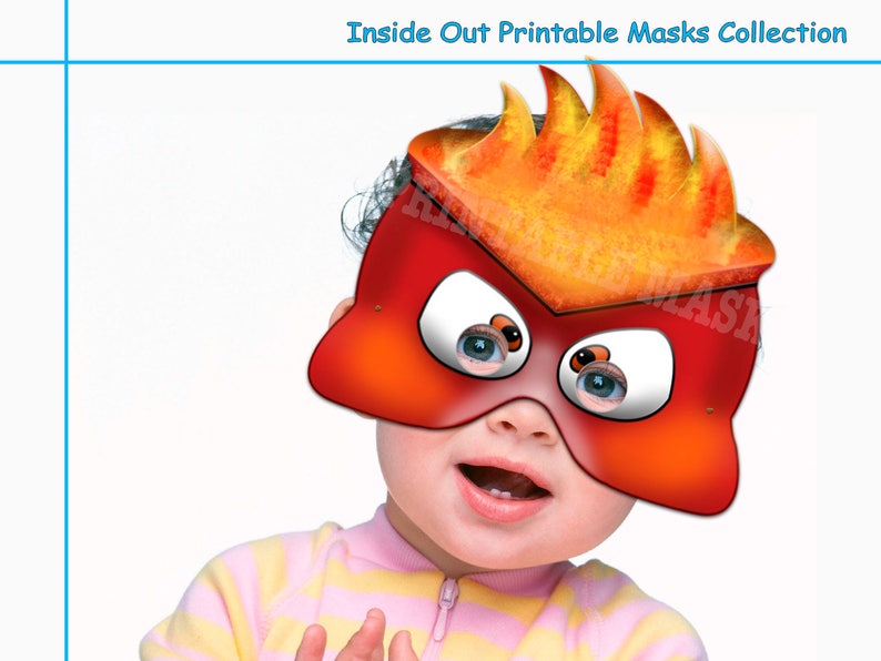 Emotions coctume Unique Inside Out Printable Masks photo booth props Inside Out Birthday party favors paper mask kids dress up mask