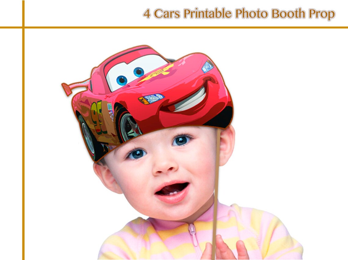 4 Cars Printable Photo Booth Prop Set party birthday Cars | Etsy