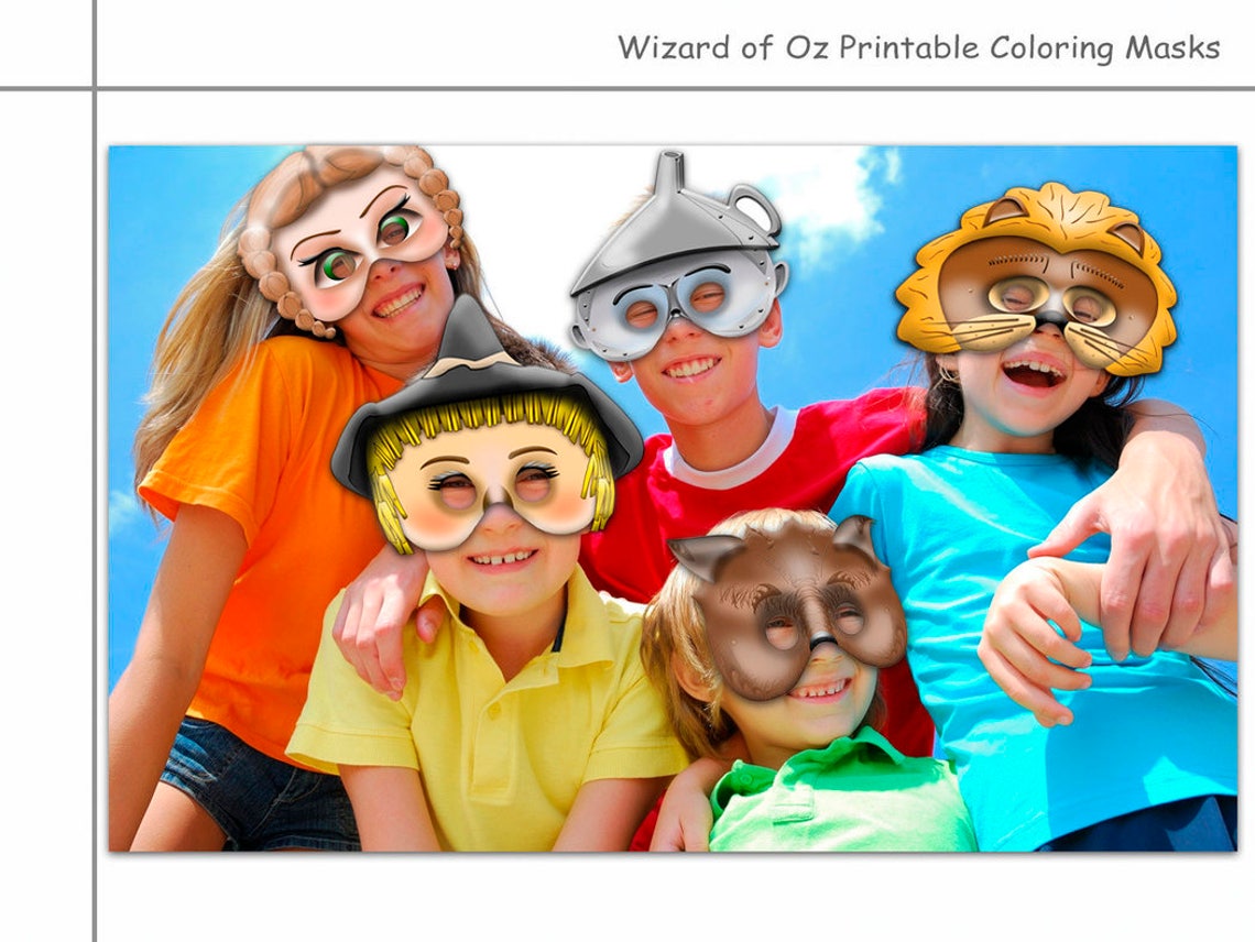 Wizard of Oz Printable Coloring Masks kids costume Dorothy | Etsy