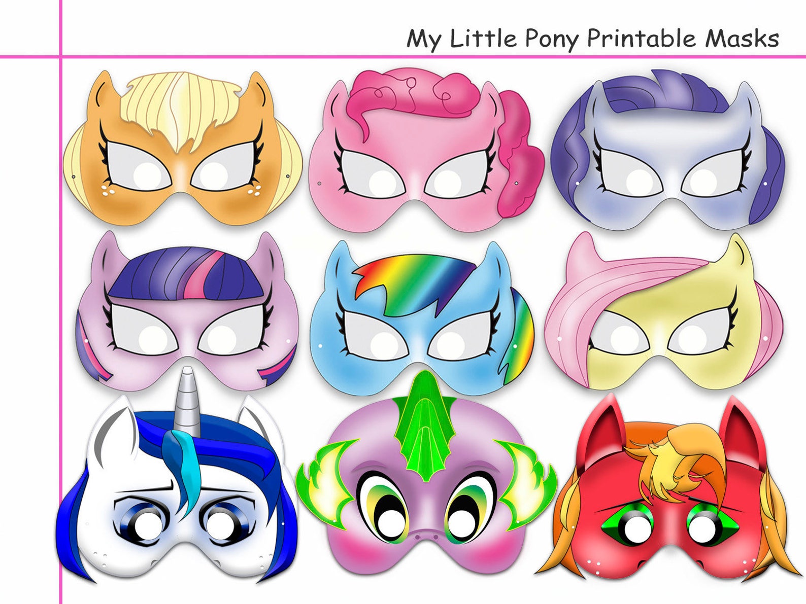 Unique Pony Printable Masks horse mask girls costume pony Etsy