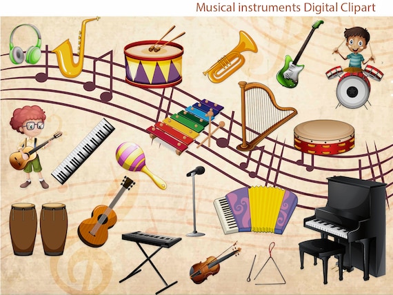 Musical Instruments Clipart Instant Download Png File 300 Etsy Musical Instruments Clipart Instant Download Png File 300 Etsy