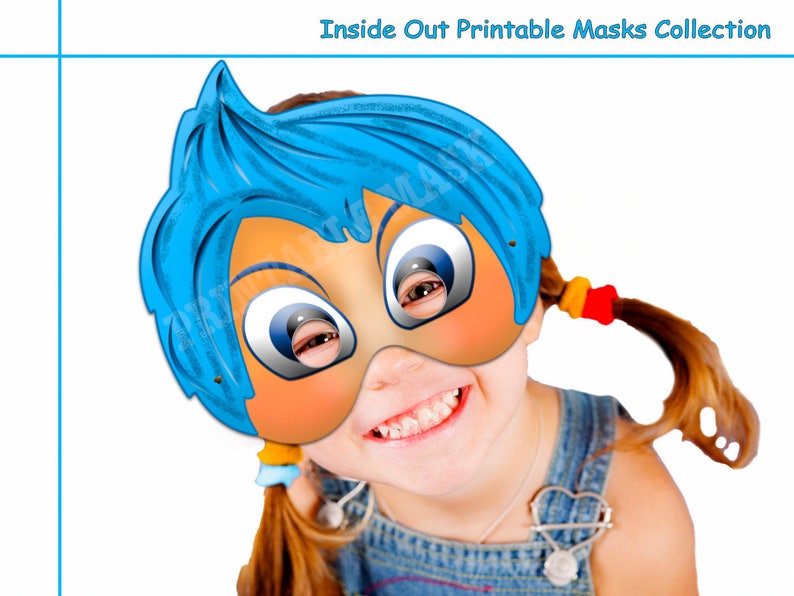 Emotions coctume Unique Inside Out Printable Masks photo booth props Inside Out Birthday party favors paper mask kids dress up mask