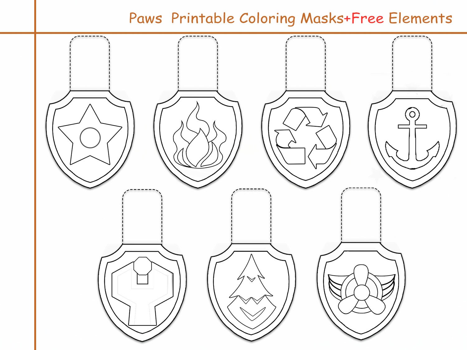 Printable Dog Mask Coloring Pages