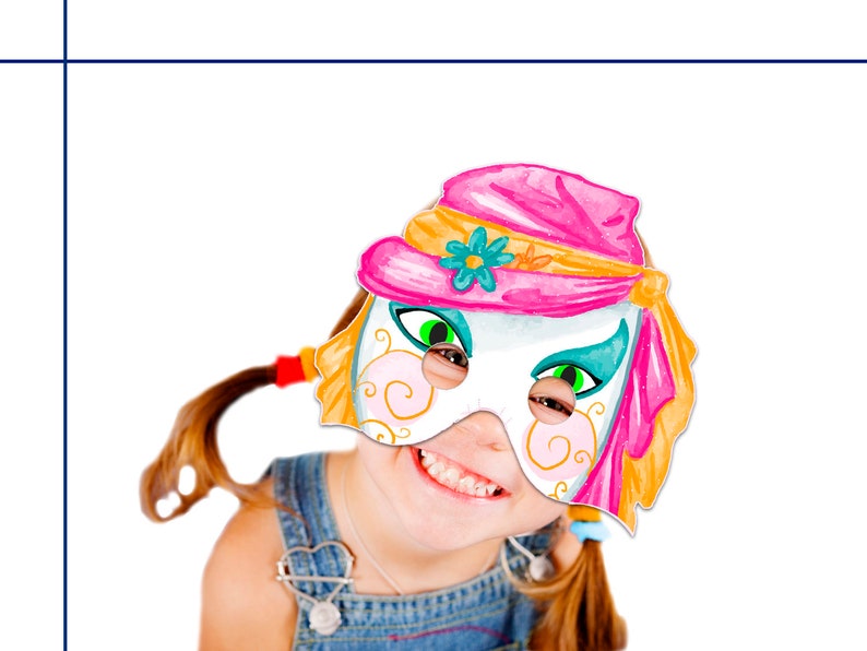 Clowness birthday kids costume dress up mask 3 Clowness Printable Masks Clowness party photo props Clowness mask