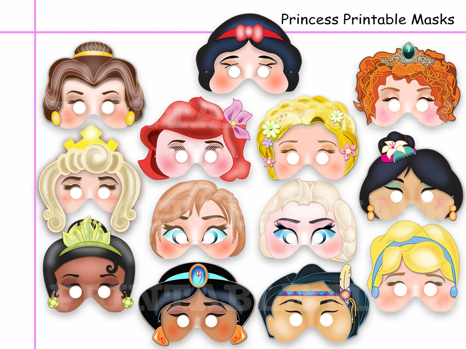 unique-princess-printable-masks-princess-party-kids-mask-etsy-canada