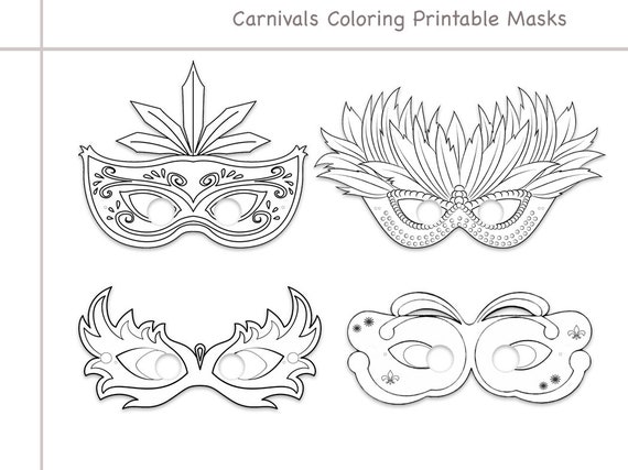 Coloring Carnival Black and White Printable Masks Kids