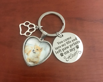 Pet Memorial Keychain Gift, Custom Photo, Remembrance Gift, Sympathy Gift, Keepsake, Custom Keyring, Charm Keychain