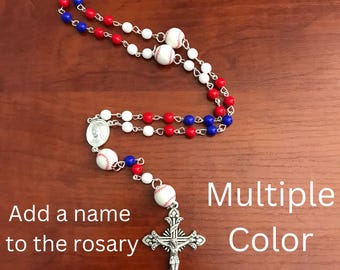 First Communion Baseball Rosary: Personalized Sports Gift