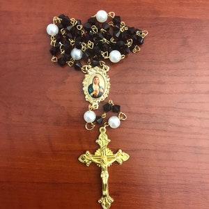 January Birthstone Month Rosary Necklace, Garnet Beads, Confirmation First Communion Graduation Birthday Religious Baptism Gift