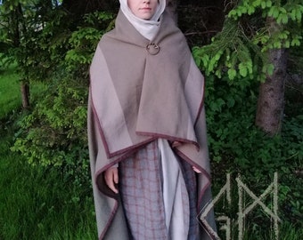 Viking rectagle coat, wool coat, early medieval coat