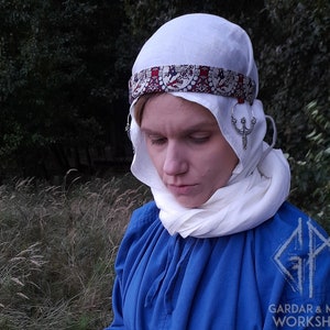 Rus Slavic silk headband with birch bark, Early Medieval, Reenactment