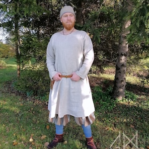 Wikinger-Leinenhemd, Wikinger-Leinentunika, Reenactment, Wikingerkostüm