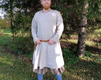 Viking linen shirt, Viking linen tunic, Reenactment, Viking costume