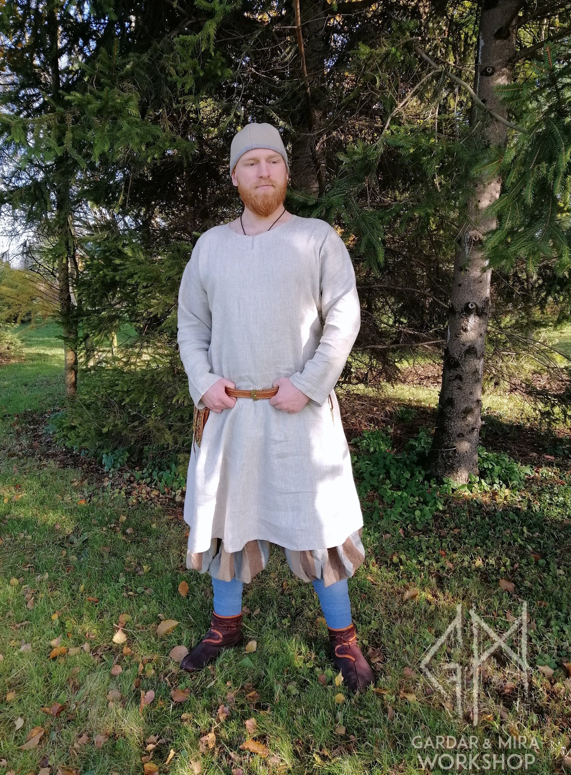 Chemise en lin viking tunique en lin viking reconstitution