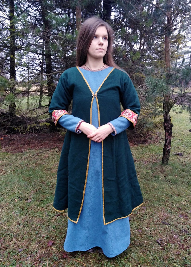 Woolen Dress With Silk Brocade Viking Rus Early Medieval | Etsy