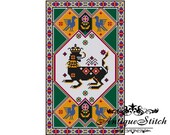 Vintage Carpet 15 Cross Stitch Pattern PDF Antique Dollhouse Miniature Rug