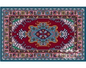 Vintage Carpet 33 Cross Stitch Pattern PDF Antique Dollhouse Miniature Rug Berlin woolwork pattern Tapestry Needlepoint