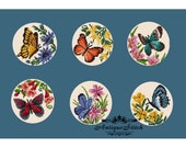6 Butterflies SET Cross Stitch Pattern PDF Magnets cross stitch Animal Bead Vintage Needlepoint chart