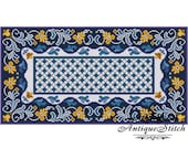 Vintage Carpet 9 Cross Stitch Pattern PDF Antique Dollhouse Miniature Rug