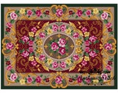 Vintage Carpet 18 Cross Stitch Pattern PDF Antique Dollhouse Miniature Rug Berlin woolwork pattern Tapestry Needlepoint