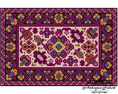 Vintage Carpet 12 Cross Stitch Pattern PDF Antique Dollhouse Miniature Rug