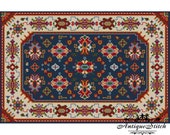 Vintage Carpet 11 Cross Stitch Pattern PDF Antique Dollhouse Miniature Rug