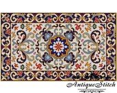 Vintage Carpet 14 Cross Stitch Pattern PDF Antique Dollhouse Miniature Rug