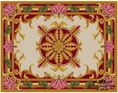 Vintage Carpet 8 Cross Stitch Pattern PDF Antique Dollhouse Miniature Rug