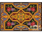 Vintage Carpet 22 Cross Stitch Pattern PDF Antique Dollhouse Miniature Rug Berlin woolwork pattern Tapestry Needlepoint