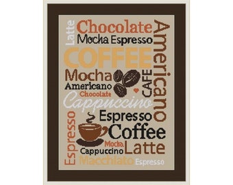 Woman Cross Stitch Retro Cross Stitch Coffee Silhouette NewYorkNeedleworks on Etsy Patterns Retro Coffee Pattern Cross Stitch Coffee