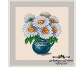 Daisies Vintage Bouquet Flowers Cross Stitch Pattern PDF Berlin woolwork chart Needlepoint pattern Pillow Vintage Bouquet Victorian Flowers