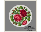 Vintage Roses Flowers Cross Stitch Pattern PDF Berlin Woolwork Pattern Antique Needlepoint Tapestry chart Victorian Flowers